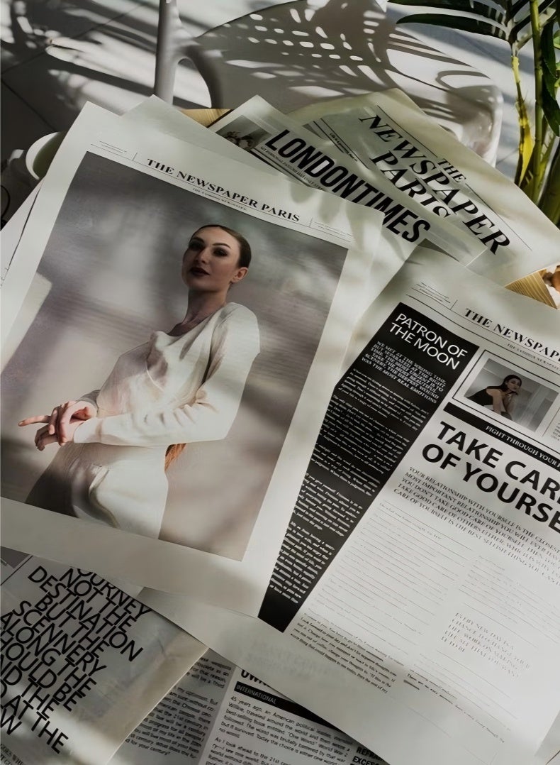 JUNYOUK 6Pcs English Newspaper Photography Props Fashion Clothing Home Decor Food Photography Background Props Flower Wrapping Paper Atmosphere Decoration - Image 3